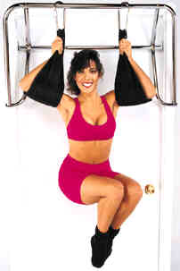 Body Solid Chinup bar shown in use with Ab.Slings (Available Seperately)