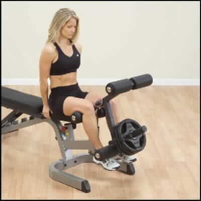 6 Roller Leg developer attachment for the Bodysolid GFID71 weight training bench